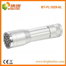 Factory Bulk Sale Aluminium EDC 1aa cell Powered Small 8 led mini basse lampe de poche en aluminium à bas prix